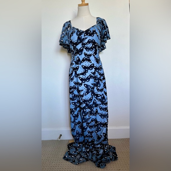 La Femme En Noir Dresses & Skirts - Dusk Blue Butterfly Print Dress